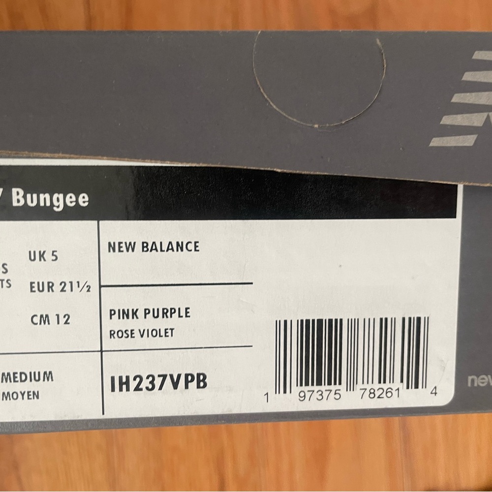 New Balance Infant girls pink 237 Bungee size 5.5 NWT - Picture 2 of 2
